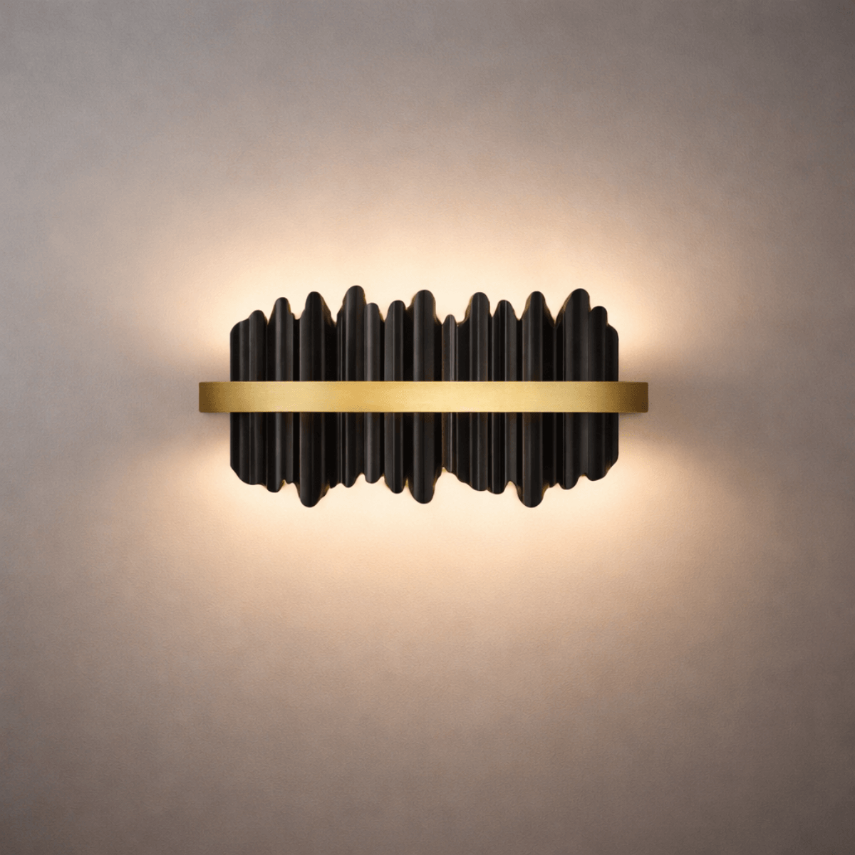 Excelis Modern Linear Icicle Wall Sconce – Black/Polished Gold Iron & Steel for Living Room